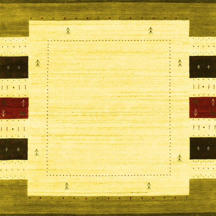 Machine Washable Solid Yellow Modern Rug, wshcon1971yw