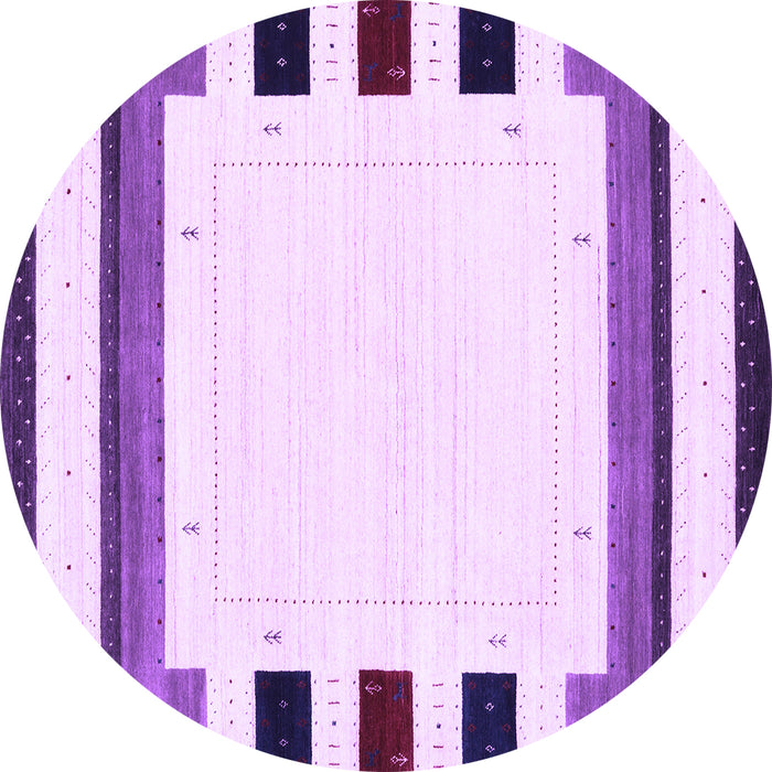 Round Solid Purple Modern Rug, con1971pur