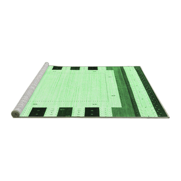 Sideview of Machine Washable Solid Emerald Green Modern Area Rugs, wshcon1971emgrn