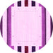 Round Solid Pink Modern Rug, con1971pnk