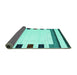 Sideview of Solid Turquoise Modern Rug, con1972turq