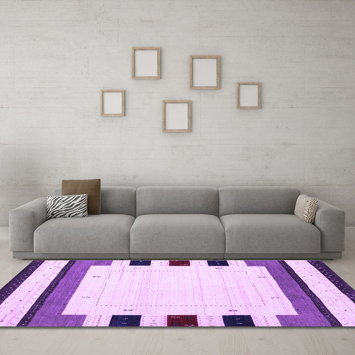 Machine Washable Solid Purple Modern Area Rugs in a Living Room, wshcon1972pur