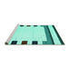 Sideview of Machine Washable Solid Turquoise Modern Area Rugs, wshcon1972turq