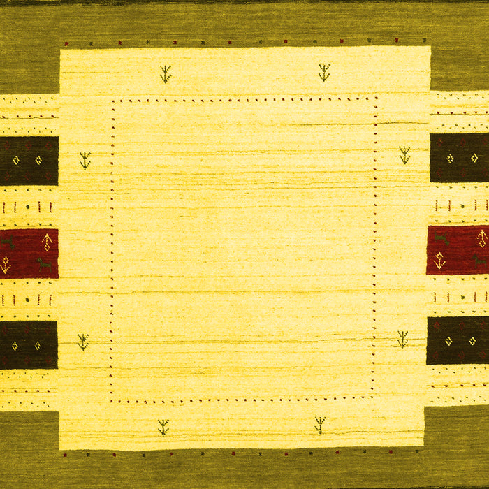 Machine Washable Solid Yellow Modern Rug, wshcon1972yw