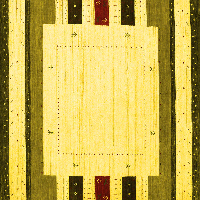 Square Machine Washable Solid Yellow Modern Rug, wshcon1972yw