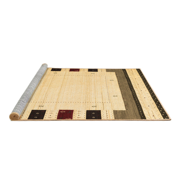 Sideview of Machine Washable Solid Brown Modern Rug, wshcon1972brn