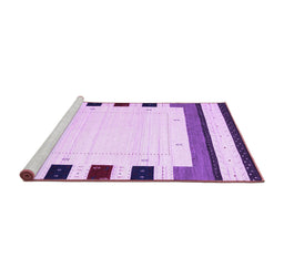 Sideview of Machine Washable Solid Purple Modern Area Rugs, wshcon1972pur