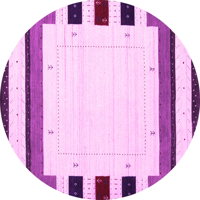 Round Machine Washable Solid Pink Modern Rug, wshcon1972pnk