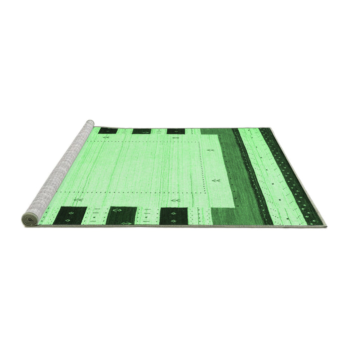 Sideview of Machine Washable Solid Emerald Green Modern Area Rugs, wshcon1972emgrn