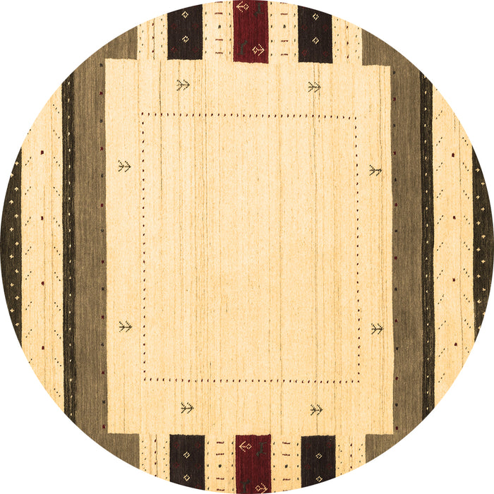 Round Solid Brown Modern Rug, con1972brn