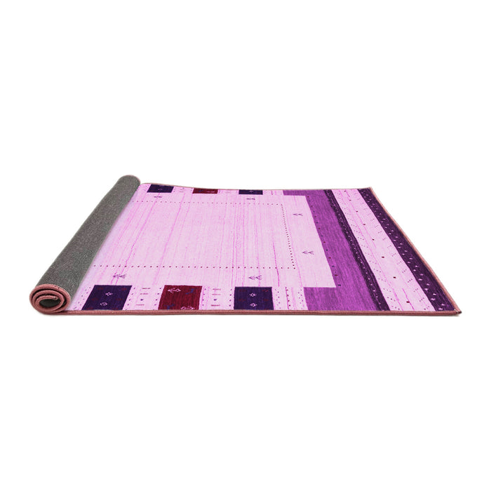 Sideview of Solid Pink Modern Rug, con1972pnk