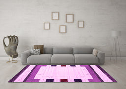 Machine Washable Solid Pink Modern Rug in a Living Room, wshcon1972pnk