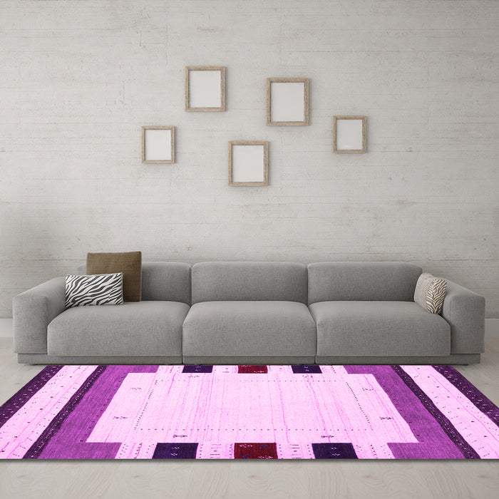 Machine Washable Solid Pink Modern Rug in a Living Room, wshcon1972pnk