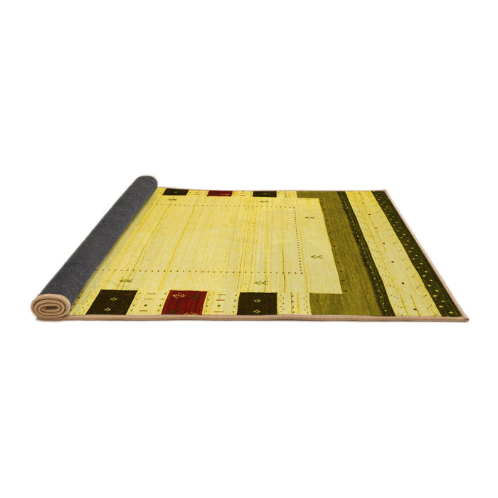Sideview of Solid Yellow Modern Rug, con1972yw