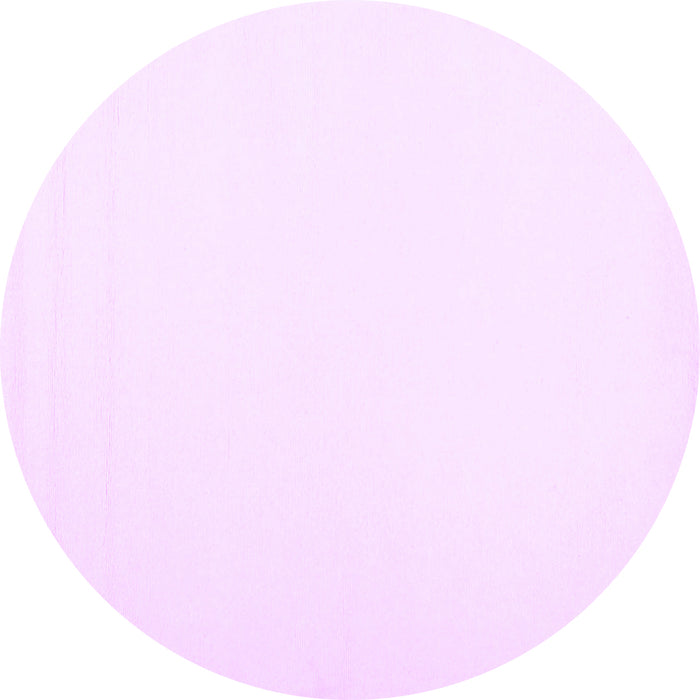 Round Machine Washable Solid Purple Modern Area Rugs, wshcon1973pur