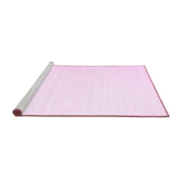 Sideview of Machine Washable Solid Pink Modern Rug, wshcon1973pnk