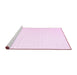 Sideview of Machine Washable Solid Pink Modern Rug, wshcon1973pnk