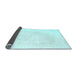 Sideview of Solid Light Blue Modern Rug, con1973lblu