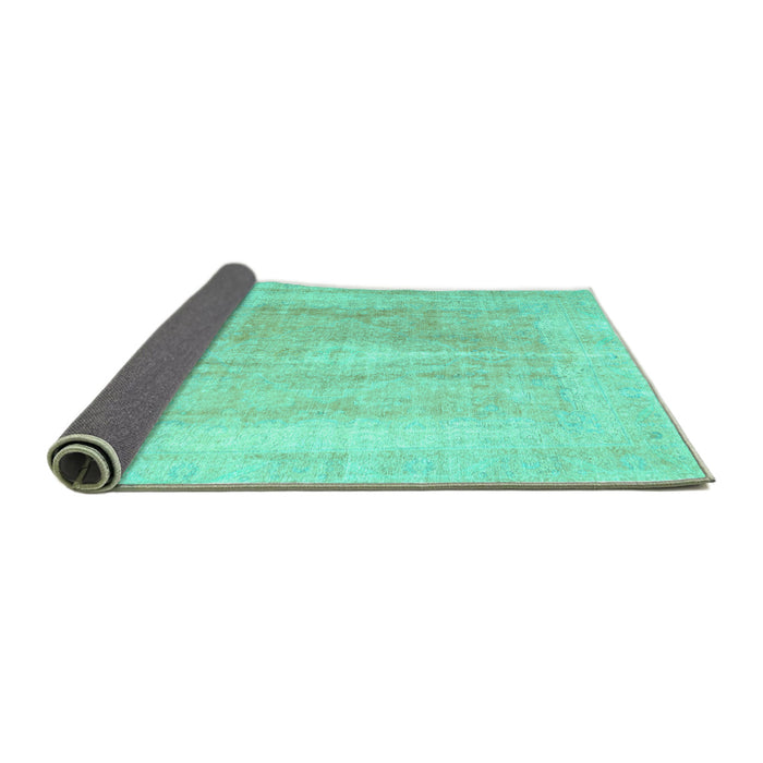 Sideview of Abstract Turquoise Contemporary Rug, con1974turq