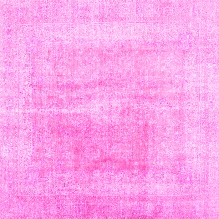 Square Machine Washable Abstract Pink Contemporary Rug, wshcon1974pnk