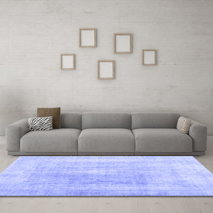 Machine Washable Abstract Blue Contemporary Rug in a Living Room, wshcon1974blu