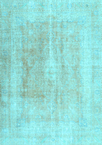 Abstract Light Blue Contemporary Rug, con1974lblu