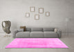 Machine Washable Abstract Pink Contemporary Rug in a Living Room, wshcon1974pnk