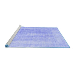 Sideview of Machine Washable Abstract Blue Contemporary Rug, wshcon1974blu