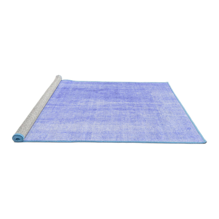 Sideview of Machine Washable Abstract Blue Contemporary Rug, wshcon1974blu