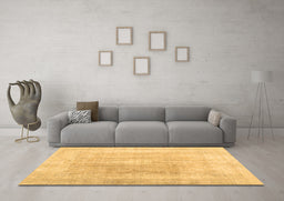Machine Washable Abstract Brown Contemporary Rug in a Living Room,, wshcon1974brn