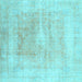 Square Abstract Light Blue Contemporary Rug, con1974lblu