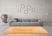 Machine Washable Abstract Orange Contemporary Area Rugs in a Living Room, wshcon1974org