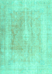 Abstract Turquoise Contemporary Rug, con1974turq