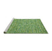 Serging Thickness of Machine Washable Contemporary Dark Lime Green Rug, wshcon1975