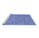 Sideview of Machine Washable Abstract Blue Contemporary Rug, wshcon1975blu