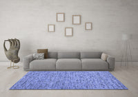 Machine Washable Abstract Blue Contemporary Rug, wshcon1975blu