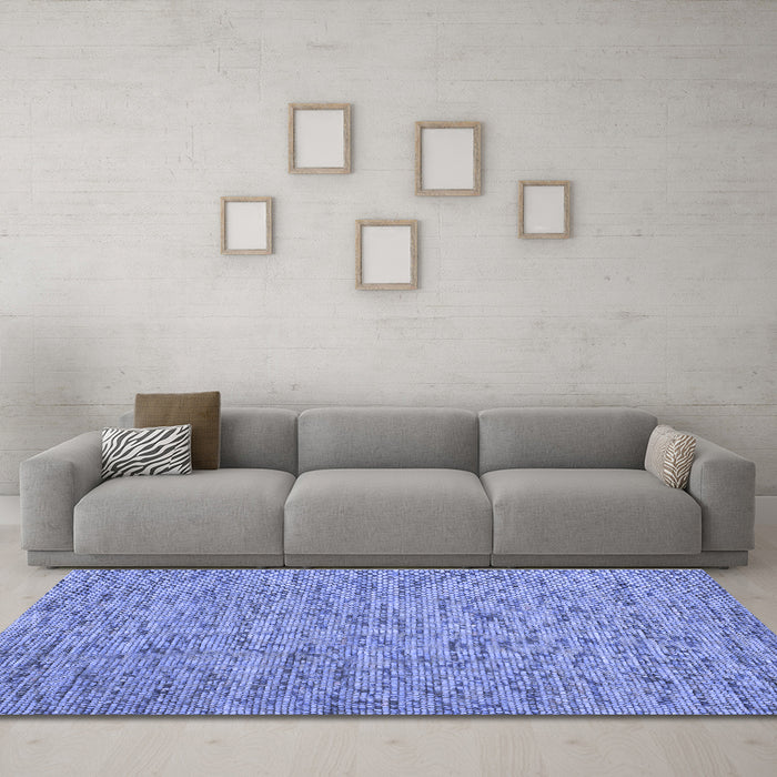Machine Washable Abstract Blue Contemporary Rug in a Living Room, wshcon1975blu