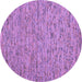 Round Machine Washable Abstract Purple Contemporary Area Rugs, wshcon1975pur