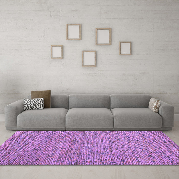 Machine Washable Abstract Purple Contemporary Area Rugs in a Living Room, wshcon1975pur