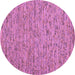 Round Abstract Pink Contemporary Rug, con1975pnk