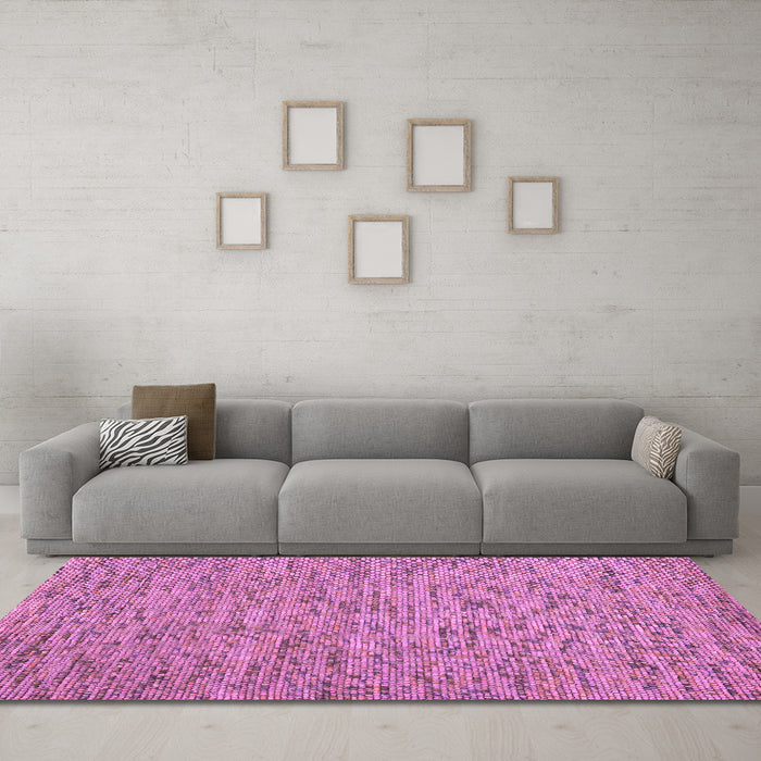 Machine Washable Abstract Pink Contemporary Rug in a Living Room, wshcon1975pnk