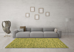 Machine Washable Abstract Brown Contemporary Rug in a Living Room,, wshcon1975brn