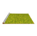 Sideview of Machine Washable Abstract Yellow Contemporary Rug, wshcon1975yw