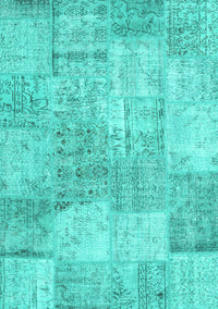 Patchwork Turquoise Transitional Rug, con1976turq