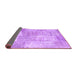 Sideview of Patchwork Purple Transitional Rug, con1976pur