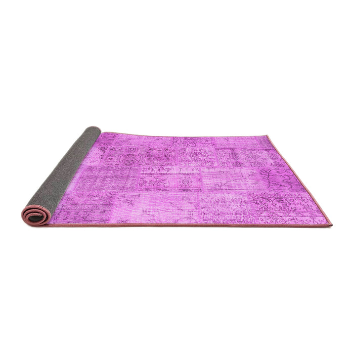 Sideview of Patchwork Pink Transitional Rug, con1976pnk