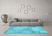 Machine Washable Patchwork Light Blue Transitional Rug in a Living Room, wshcon1976lblu