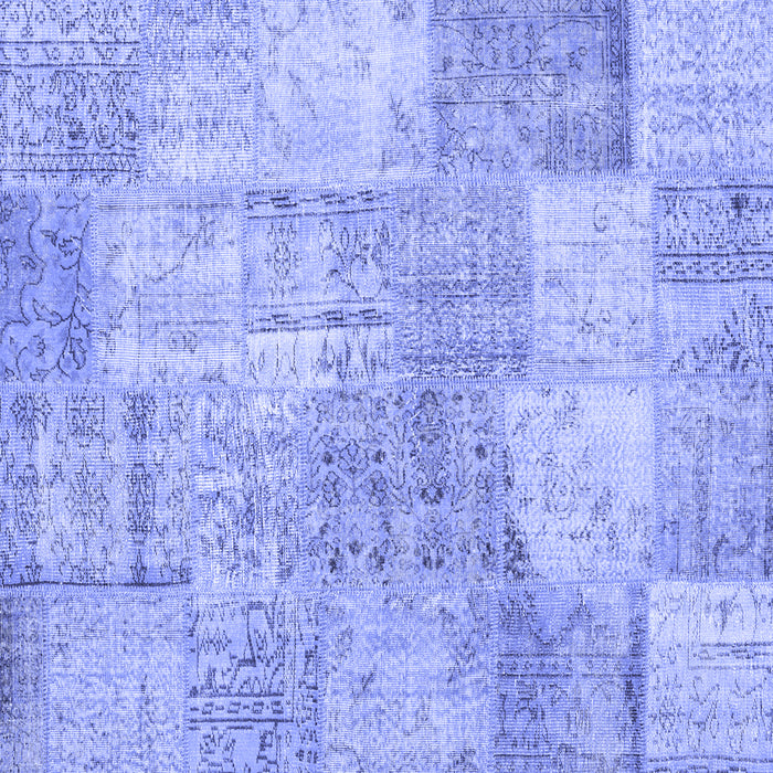 Square Patchwork Blue Transitional Rug, con1976blu