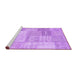 Sideview of Machine Washable Patchwork Purple Transitional Area Rugs, wshcon1977pur