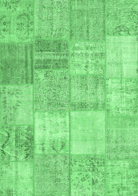 Patchwork Emerald Green Transitional Rug, con1977emgrn